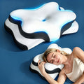 Zoned Contour Cervical Neck Pillow for Deeper Pain Relief Sleep, Q-max 3X Cooling Pillow with Non-Temperature Affected Memory Foam, Ergonomic Support Pillows for Back Stomach Side Sleeper